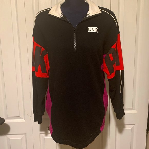 Colour Block Quarter Zip Extra Long Sweater - Picture 1 of 8